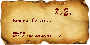 Kovács Ézsaiás névjegykártya