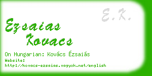 ezsaias kovacs business card